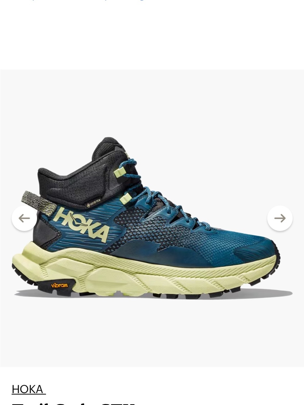 Hoka Trail Code GTX Gore-Tex hiking boots Vibram Men’s Sz 14D Waterproof Blue